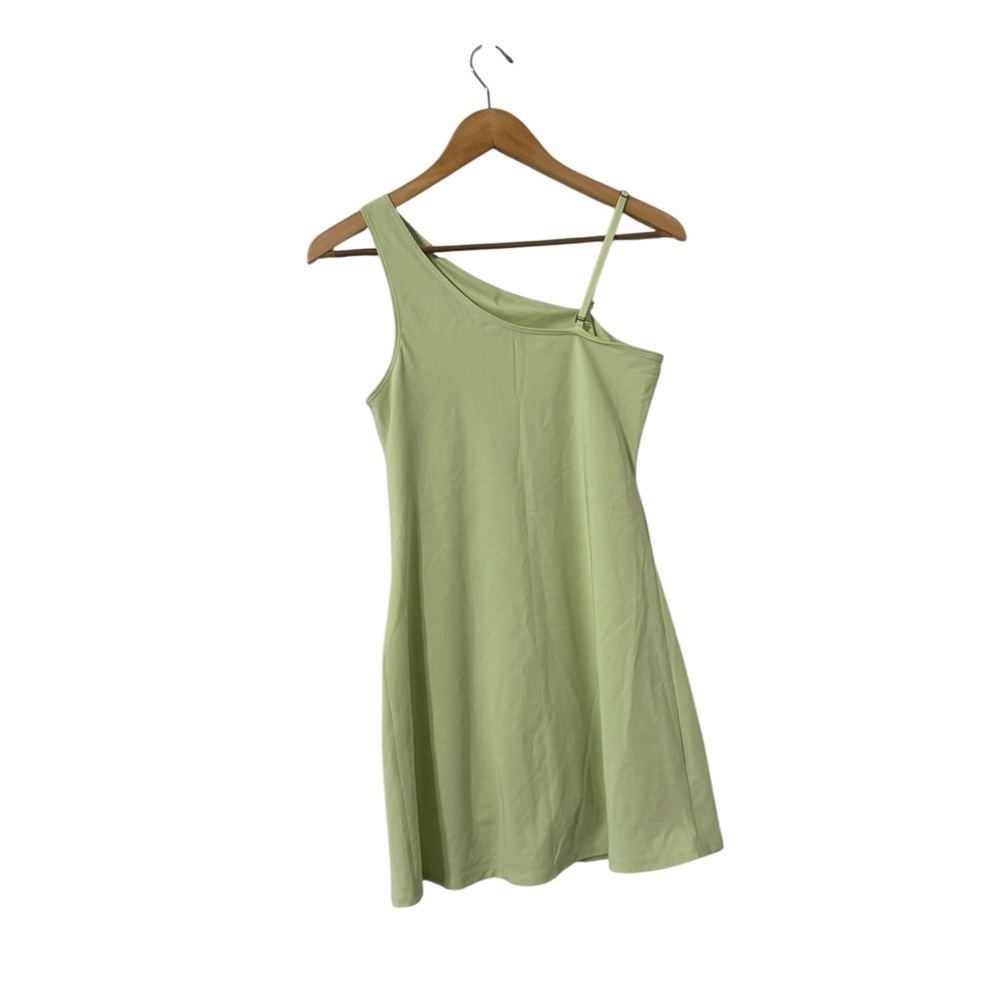 ABERCROMBIE & FITCH Athletic One-Shoulder Lime Green Mini Dress - Picture 7 of 7